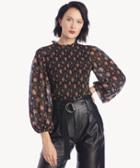 J.o.a. J.o.a. Women's Blouson Sleeve Blouse In Color: Black Size Xs From Sole Society