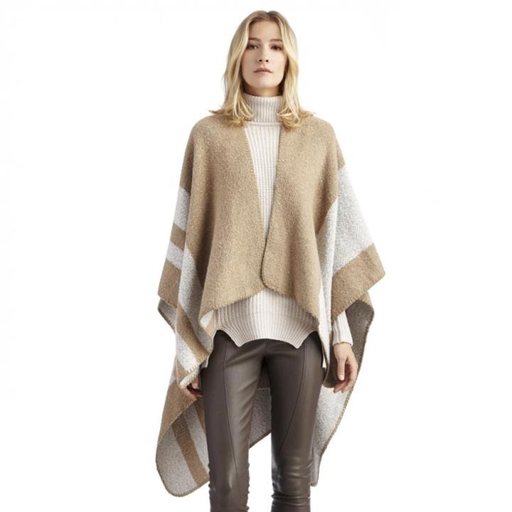 Sole Society Sole Society Reversible Colorblock Ruana - Camel-one Size
