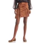 J.o.a. J.o.a. Pleated Front A-line Mini Skirt - Brown