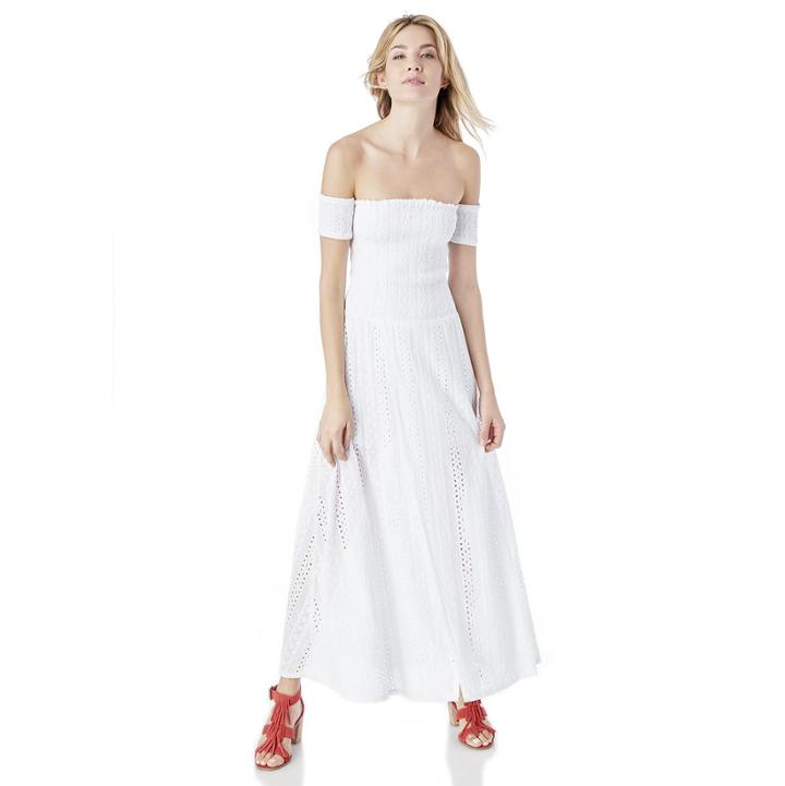 J.o.a. J.o.a. Off The Shoulder Maxi Dress - White