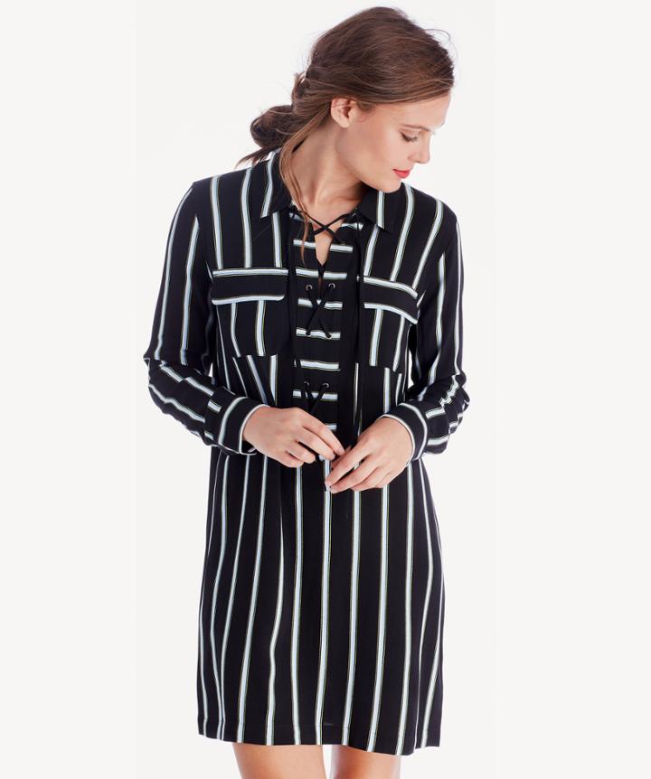1. State 1. State Lace Up Shift Dress