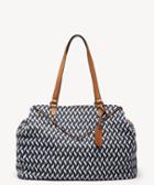 Sole Society Women's Ginny Tote Fabric Navy Combo Vegan Leather From Sole Society