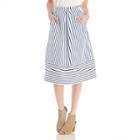 J.o.a. J.o.a. Striped A-line Skirt - Cobalt-x-small