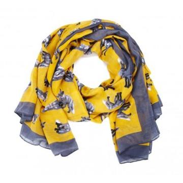 Solesociety Fox Print Scarf  - Mustard Grey