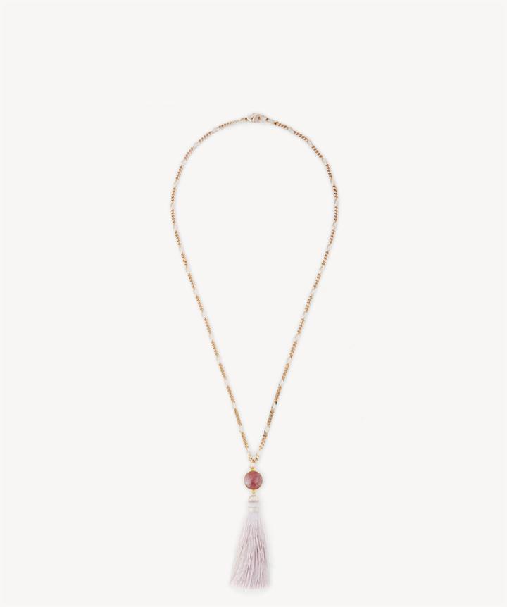 Sole Society Sole Society Plated Natural Stone Tassel Necklace