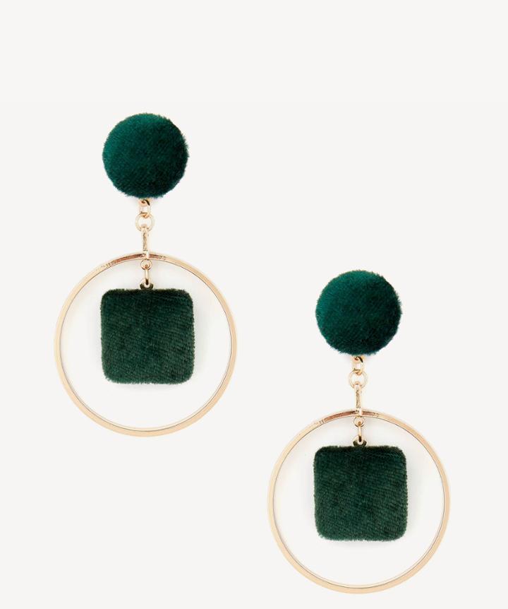 Sole Society Sole Society Le Gala Velvet Statement Earrings Emerald One Size Os