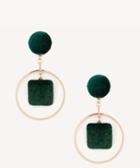 Sole Society Sole Society Le Gala Velvet Statement Earrings Emerald One Size Os