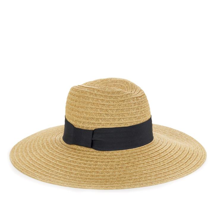 Sole Society Sole Society Ultra Wide Sun Hat W/ Band - Natural-one Size