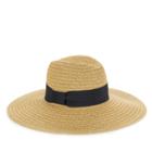 Sole Society Sole Society Ultra Wide Sun Hat W/ Band - Natural-one Size