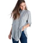 1. State 1. State Patch Pocket High Low Blouse - Indigo Depths