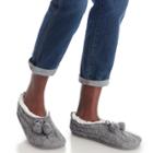 Sole Society Sole Society Pompom Cable Knit Slippers - Grey