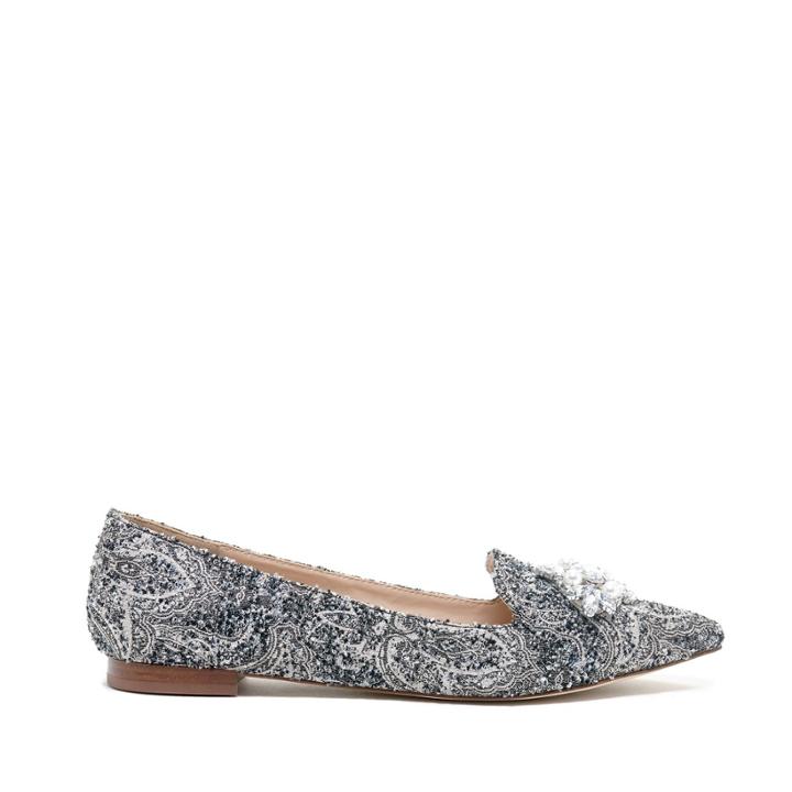 Sole Society Sole Society Libry Bejewled Flat - Navy Paisley-5