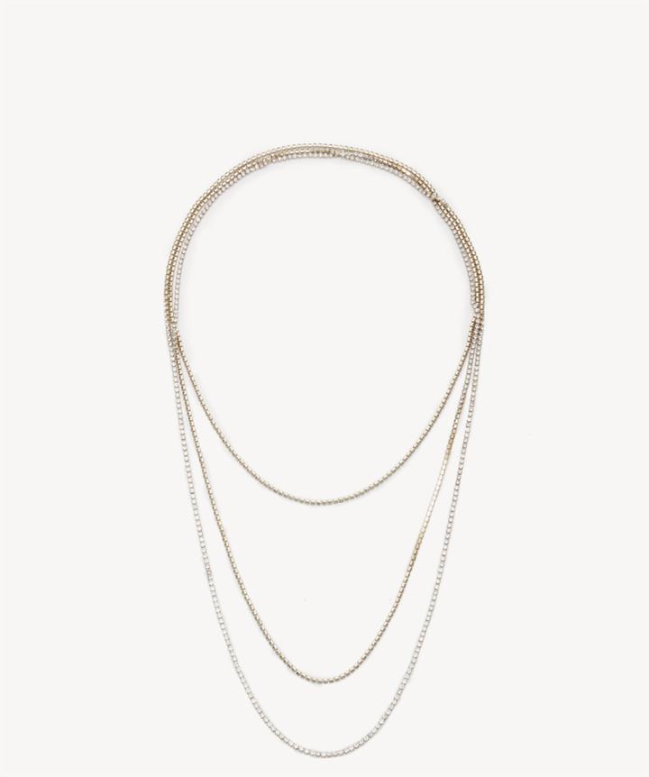 Sole Society Sole Society Dainty Layered Crystal Necklace One Size Os