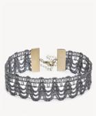Sole Society Sole Society Thick Metallic Choker Pewter One Size Os