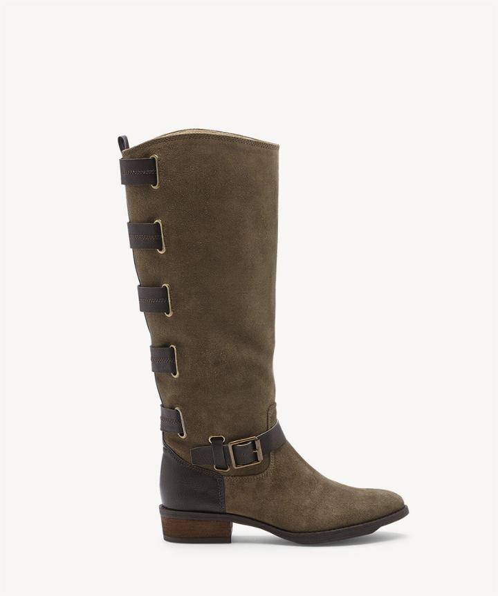 Sole Society Sole Society Franzie Buckled Tall Boots Army Fudge Size 5 Leather