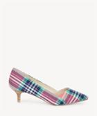 Sole Society Sole Society Desi Kitten Heels Pumps Coral Plaid Size 5 Suede
