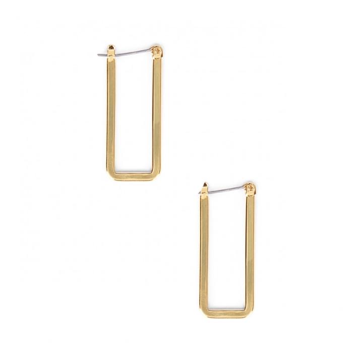 Sole Society Sole Society Thin Rectangular Earring - Gold-one Size