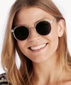 Sole Society Sole Society Lori Mid Size Round Sunglasses Clear One Os Plastic Metal