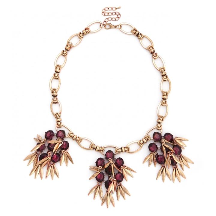 Sole Society Sole Society Cluster Fringe Statement Necklace - Berry-one Size