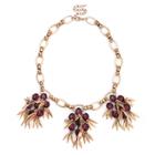 Sole Society Sole Society Cluster Fringe Statement Necklace - Berry-one Size