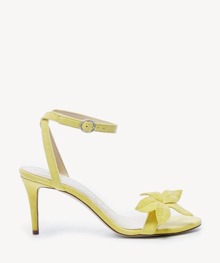 Sole Society Sole Society Ashlin Floral Embellished Sandals Pale Yellow Size 5 Suede