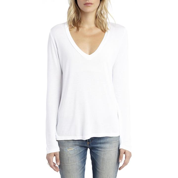 Stylesaint Stylesaint Beechwood Long Sleeved V-neck Tee - White