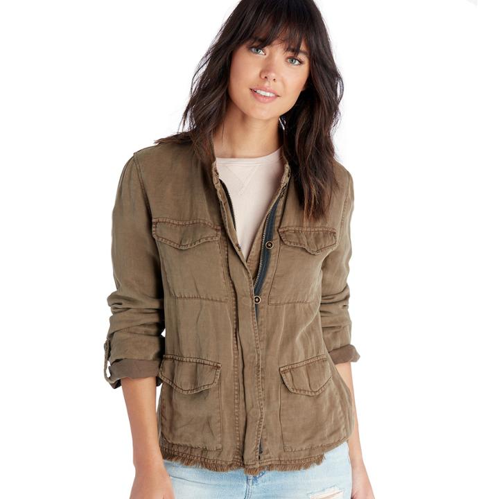 Sanctuary Sanctuary Roy Frayed Surplus Jacket - New Brown Olive