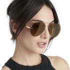 Sole Society Sole Society Lenox Rimless Aviator Sunglasses Gold One Size Os Metal