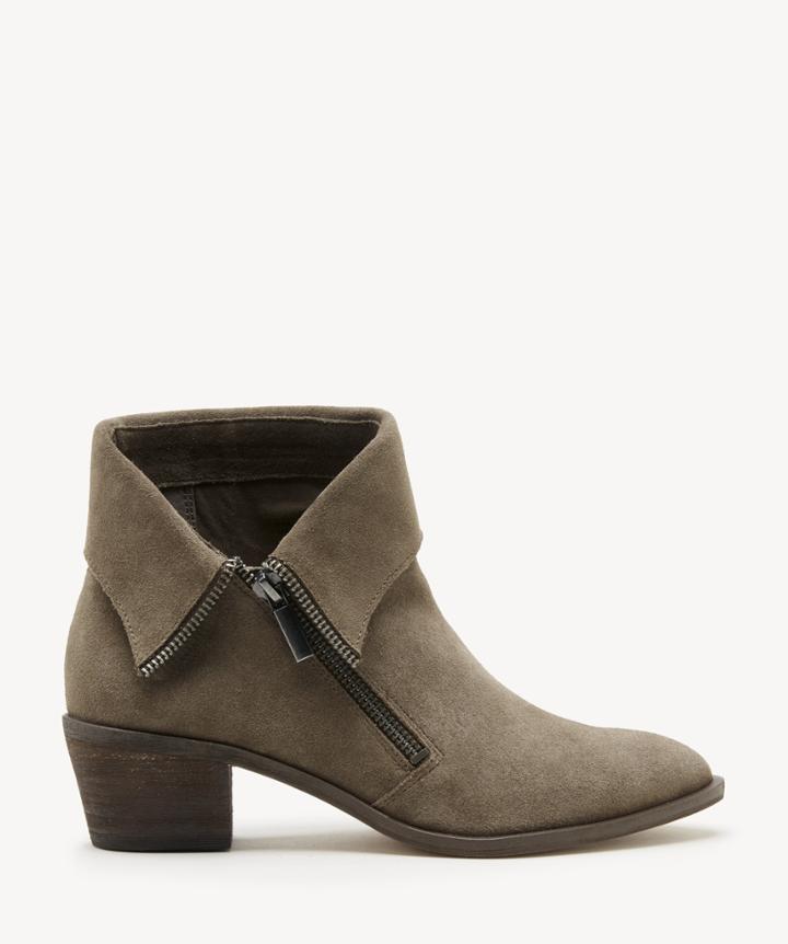 Sole Society Women's Nickelle Side Zip Bootie Antique Green Size 5 Suede From Sole Society