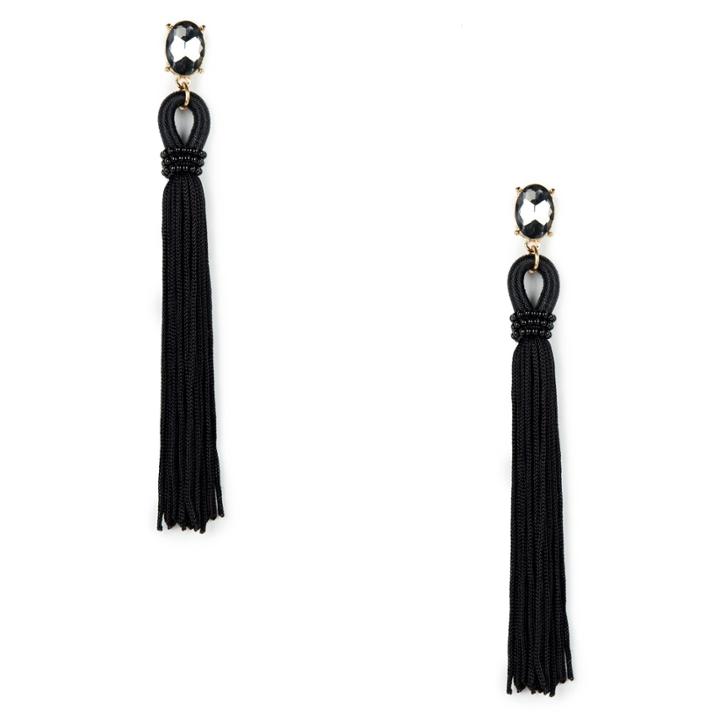 Sole Society Sole Society Long Tassel Drop Earrings - Black