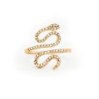 Sole Society Sole Society Dainty Crystal Snake Ring - Gold-6