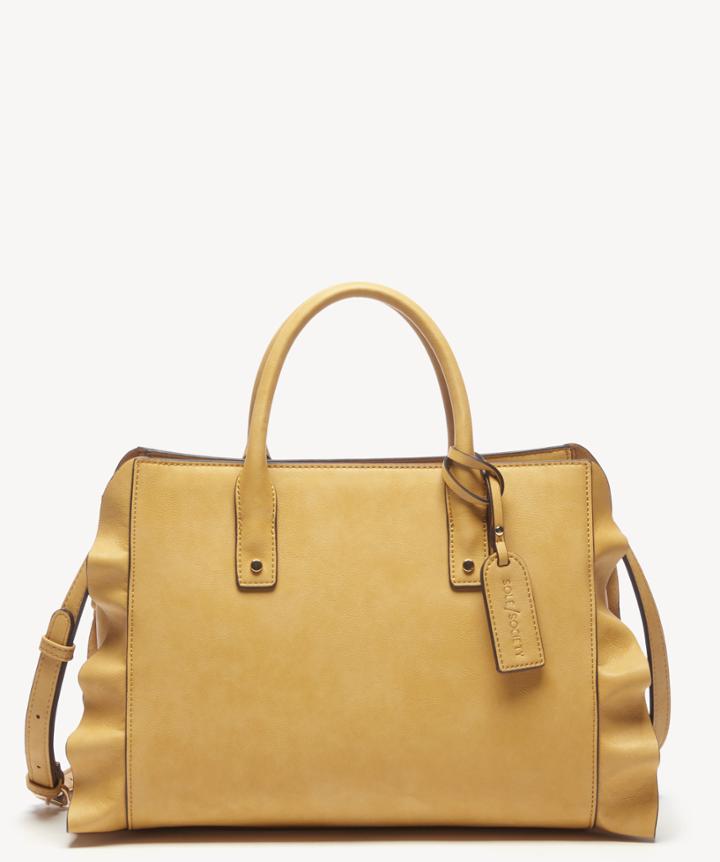 Sole Society Women's Gusty Satchel Vegan In Color: Yellow Ochre Bag Vegan Leather From Sole Society