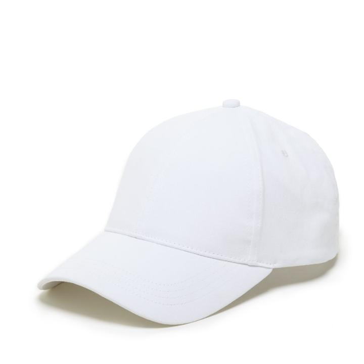 Sole Society Sole Society Denim Baseball Cap With Faux Leather Tab - White-one Size