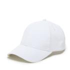 Sole Society Sole Society Denim Baseball Cap With Faux Leather Tab - White-one Size