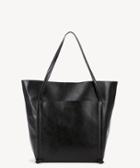 Sole Society Sole Society Harley Front Pocket Vegan Leather Tote Black