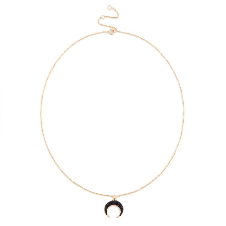 Sole Society Sole Society Dainty Horn Necklace - Black