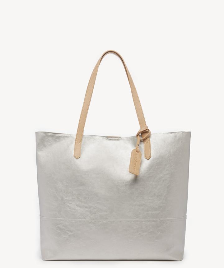 Sole Society Women's Inell Tote Vegan Silver Vegan Leather From Sole Society