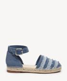 Sole Society Sole Society Stacie Two Piece Frayed Espadrille Dark Blue Size 5.5 Haircalf