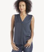 Vince Camuto Vince Camuto Women's V Neck Rumple Blouse In Color: Classic Navy Size Xs From Sole Society