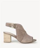 Sole Society Sole Society Zuma Block Heels Sandals Taupe Size 5 Suede