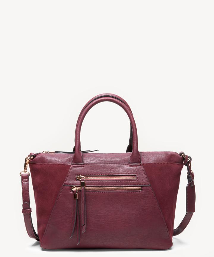 Sole Society Women's Chele Tote Genuine Suede Mix Oxblood From Sole Society