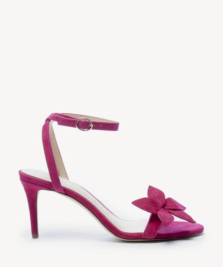 Sole Society Sole Society Ashlin Floral Embellished Sandals Hawaiian Orchid Size 5 Suede