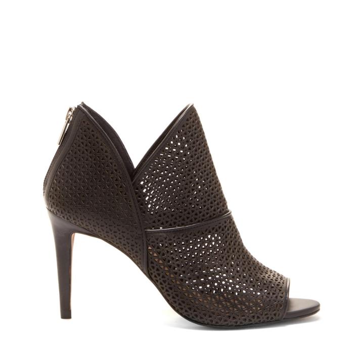 Vince Camuto Vince Camuto Vatena Peep Toe Bootie - Black Nubuck