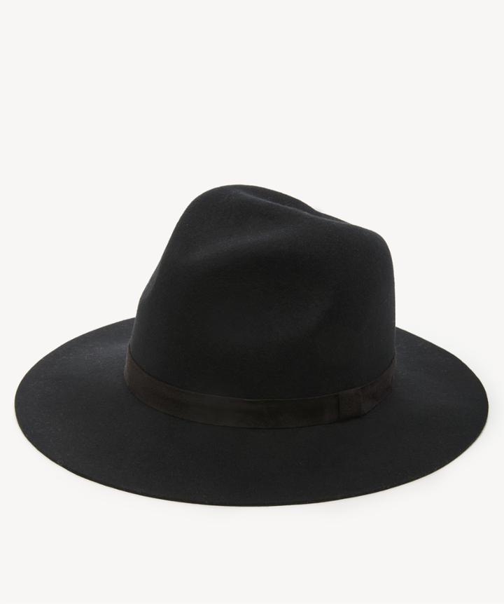 Sole Society Women's Wool Structured Hat With Genuine Suede Band Black One Size From Sole Society