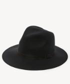 Sole Society Women's Wool Structured Hat With Genuine Suede Band Black One Size From Sole Society
