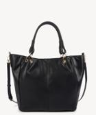 Sole Society Sole Society Rubie Tote Side Zip Large Black Faux Leather