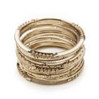 Sole Society Sole Society Beaded Stack Bracelet Set - Metallic Ivory-one Size
