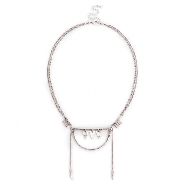 Sole Society Sole Society Tribal Cutout Necklace - Antique Silver-one Size