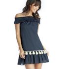 Misa Misa Gia Dress - Dark Blue-x-small