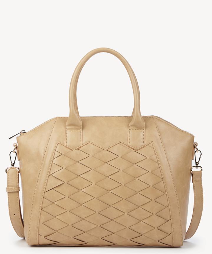 Sole Society Sole Society Adrina Vegan Satchel Bag Camel Leather